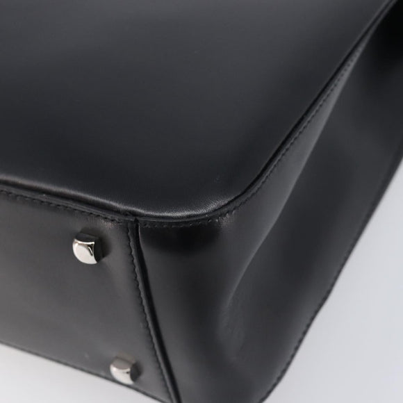 Salvatore Ferragamo Gancini Shoulder Bag Leather Black Silver Auth 208669V