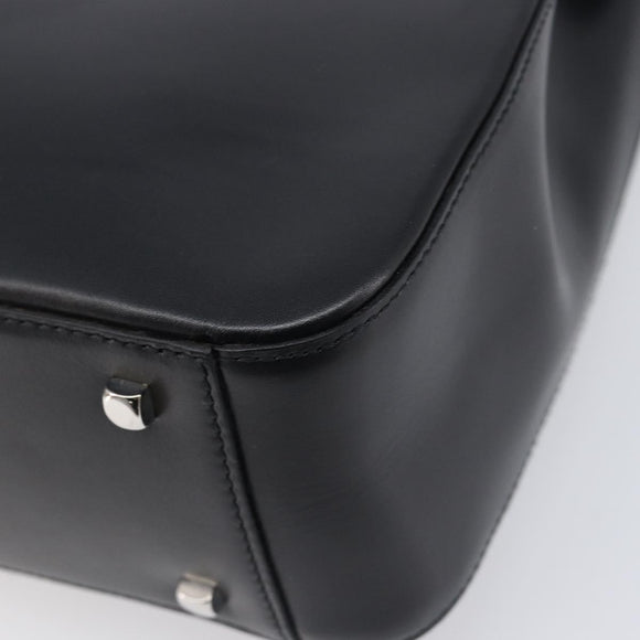 Salvatore Ferragamo Gancini Shoulder Bag Leather Black Silver Auth 208669V