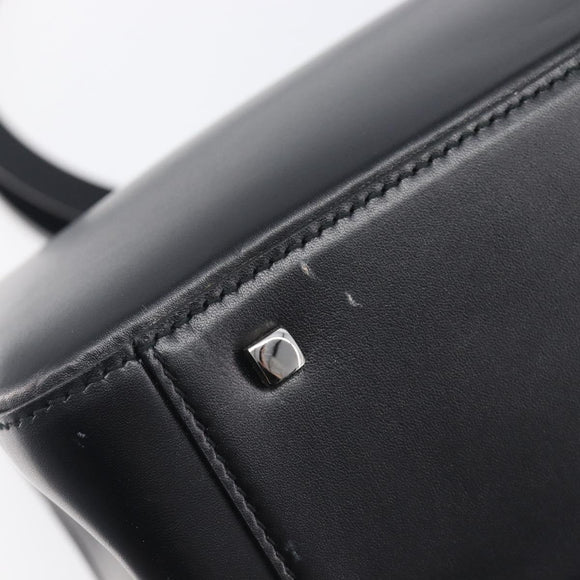 Salvatore Ferragamo Gancini Shoulder Bag Leather Black Silver Auth 208669V