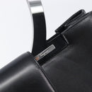 Salvatore Ferragamo Gancini Shoulder Bag Leather Black Silver Auth 208669V-18
