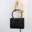 Salvatore Ferragamo Gancini Shoulder Bag Leather Black Silver Auth 208669V-28