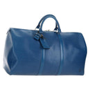 LOUIS VUITTON Epi Keepall 50 Boston Bag Blue M42965 LV Auth 208670V-1
