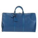 LOUIS VUITTON Epi Keepall 50 Boston Bag Blue M42965 LV Auth 208670V-2