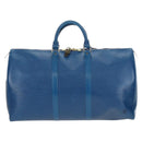 LOUIS VUITTON Epi Keepall 50 Boston Bag Blue M42965 LV Auth 208670V-3