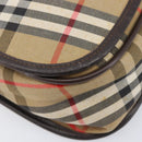 Burberrys Nova Check Shoulder Bag Canvas Beige Gold Auth 208676-15