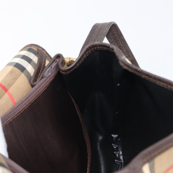 Burberrys Nova Check Shoulder Bag Canvas Beige Gold Auth 208676