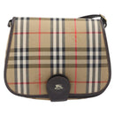 Burberrys Nova Check Shoulder Bag Canvas Beige Gold Auth 208676-13