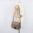 Burberrys Nova Check Shoulder Bag Canvas Beige Gold Auth 208676-24