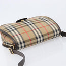 Burberrys Nova Check Shoulder Bag Canvas Beige Gold Auth 208676-6