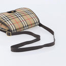 Burberrys Nova Check Shoulder Bag Canvas Beige Gold Auth 208676-7