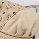 MCM Vicetos Logogram Tote Bag PVC Leather Beige Gold Auth 208677A-15