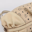 MCM Vicetos Logogram Tote Bag PVC Leather Beige Gold Auth 208677A-16