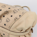 MCM Vicetos Logogram Tote Bag PVC Leather Beige Gold Auth 208677A-17