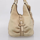 MCM Vicetos Logogram Tote Bag PVC Leather Beige Gold Auth 208677A-4