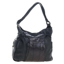 See By Chloe Shoulder Bag Leather Black Gold Auth 208678A-1