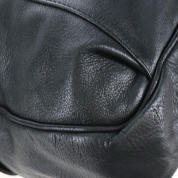 See By Chloe Shoulder Bag Leather Black Gold Auth 208678A