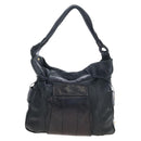 See By Chloe Shoulder Bag Leather Black Gold Auth 208678A-2