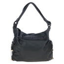 See By Chloe Shoulder Bag Leather Black Gold Auth 208678A-3