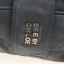 See By Chloe Shoulder Bag Leather Black Gold Auth 208678A-6