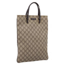GUCCI GG Supreme Hand Bag PVC Beige Silver 117551 Auth 208679V-1
