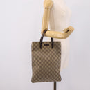 GUCCI GG Supreme Hand Bag PVC Beige Silver 117551 Auth 208679V-22