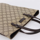 GUCCI GG Supreme Hand Bag PVC Beige Silver 117551 Auth 208679V-6