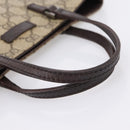 GUCCI GG Supreme Hand Bag PVC Beige Silver 117551 Auth 208679V-7