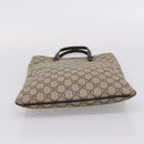 GUCCI GG Supreme Hand Bag PVC Beige Silver 117551 Auth 208679V-9