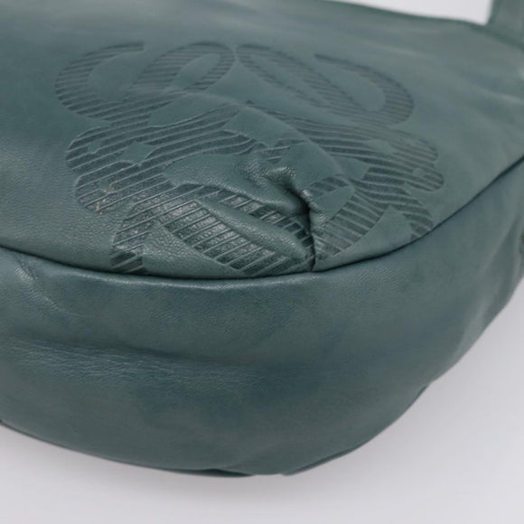 LOEWE Shoulder Bag Leather Green Gold Auth 208687