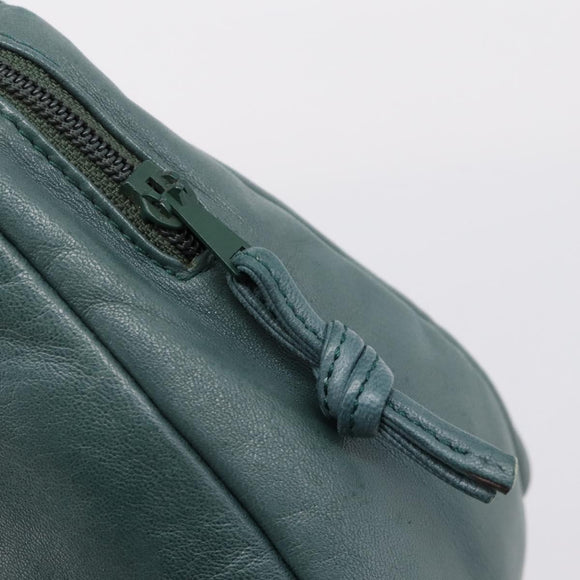 LOEWE Shoulder Bag Leather Green Gold Auth 208687