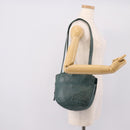 LOEWE Shoulder Bag Leather Green Gold Auth 208687-25