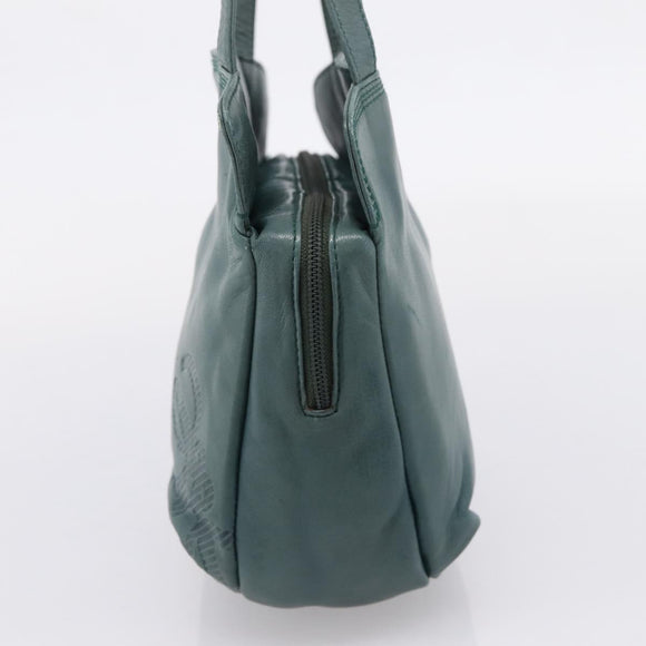 LOEWE Shoulder Bag Leather Green Gold Auth 208687