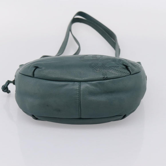 LOEWE Shoulder Bag Leather Green Gold Auth 208687