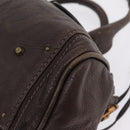 Chloe Paddington Hand Bag Leather Brown Gold Silver Auth 208688V-12