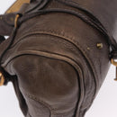 Chloe Paddington Hand Bag Leather Brown Gold Silver Auth 208688V-13