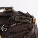 Chloe Paddington Hand Bag Leather Brown Gold Silver Auth 208688V-15