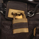Chloe Paddington Hand Bag Leather Brown Gold Silver Auth 208688V-16