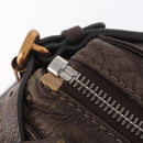 Chloe Paddington Hand Bag Leather Brown Gold Silver Auth 208688V-20