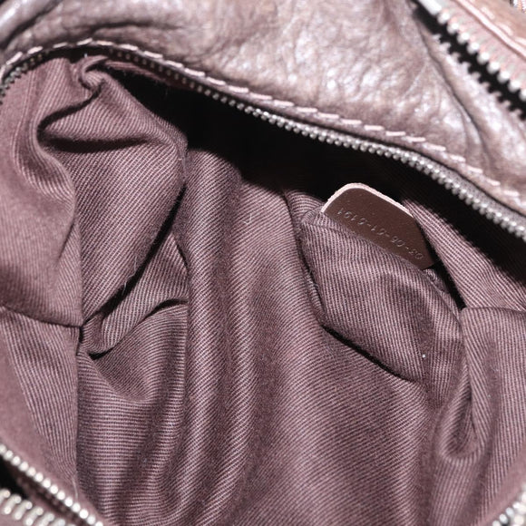 Chloe Paddington Hand Bag Leather Brown Gold Silver Auth 208688V