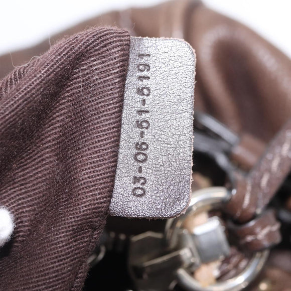 Chloe Paddington Hand Bag Leather Brown Gold Silver Auth 208688V