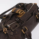 Chloe Paddington Hand Bag Leather Brown Gold Silver Auth 208688V-6