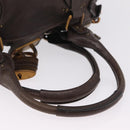 Chloe Paddington Hand Bag Leather Brown Gold Silver Auth 208688V-7