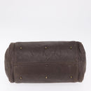 Chloe Paddington Hand Bag Leather Brown Gold Silver Auth 208688V-9