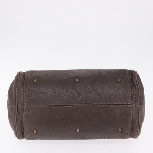 Chloe Paddington Hand Bag Leather Brown Gold Silver Auth 208688V