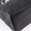 Christian Dior Canage Hand Bag Lamb Skin Black Gold Auth 208690A-16