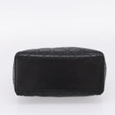 Christian Dior Canage Hand Bag Lamb Skin Black Gold Auth 208690A-5