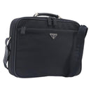PRADA Business Bag Nylon 2way Black Silver Auth 208691A-1