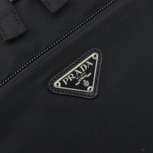 PRADA Business Bag Nylon 2way Black Silver Auth 208691A