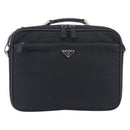 PRADA Business Bag Nylon 2way Black Silver Auth 208691A-2