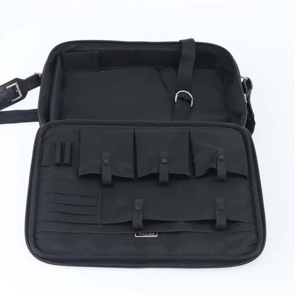 PRADA Business Bag Nylon 2way Black Silver Auth 208691A